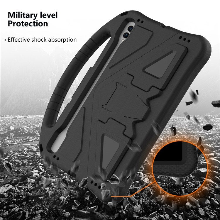 EIDERWOOD Samsung Galaxy Tab S9 / S8 / S7 Barnevennlig Deksel m. Håndtak & Ståfunksjon - Svart