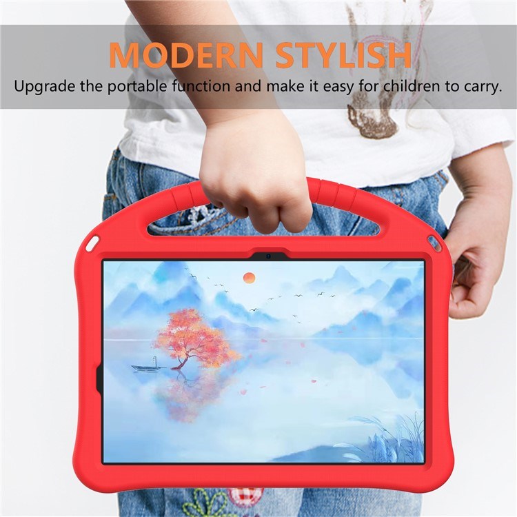 EIDERWOOD Samsung Galaxy Tab S9 / S8 / S7 Barnevennlig Deksel m. Håndtak & Ståfunksjon - Rød