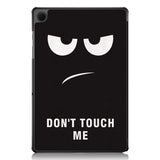 Samsung Galaxy Tab A9+ (Plus) Tri-Fold Deksel i Kunstskinn med Sleep-Funksjon - "Don't Touch Me"