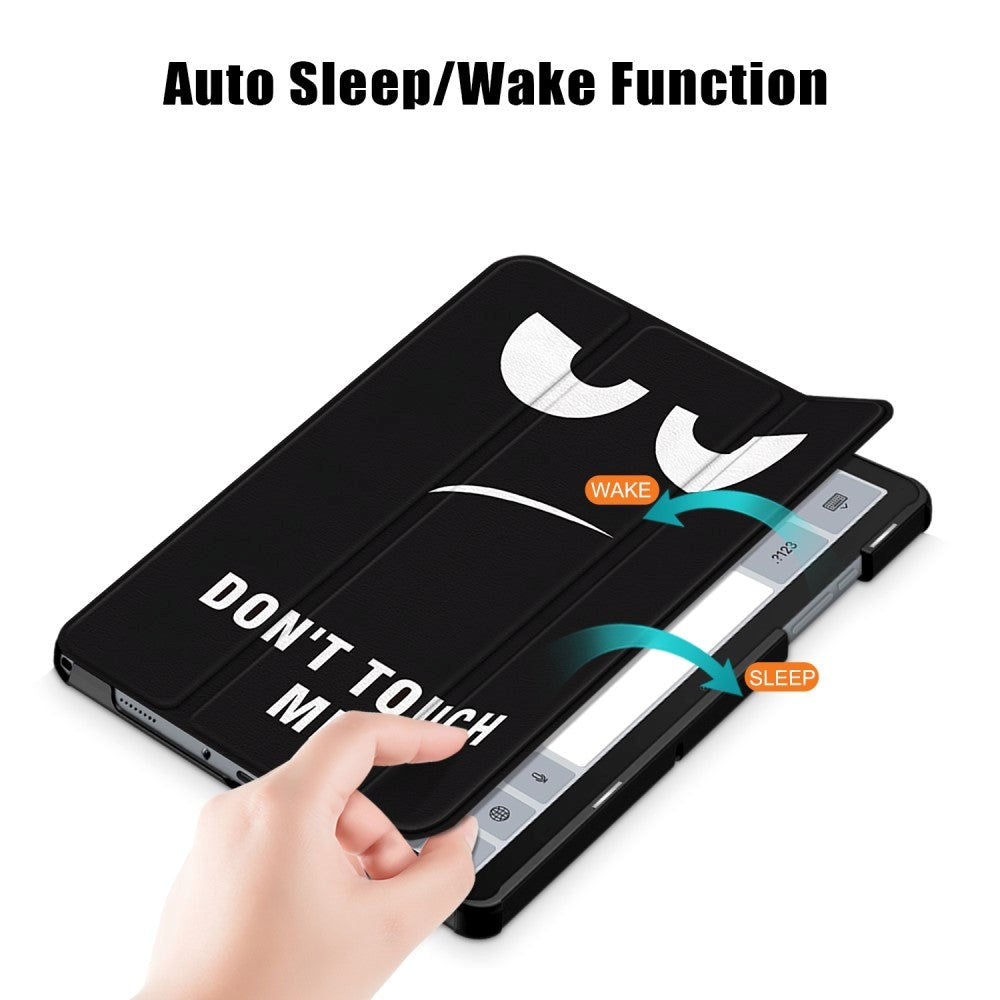 Samsung Galaxy Tab A9+ (Plus) Tri-Fold Deksel i Kunstskinn med Sleep-Funksjon - "Don't Touch Me"