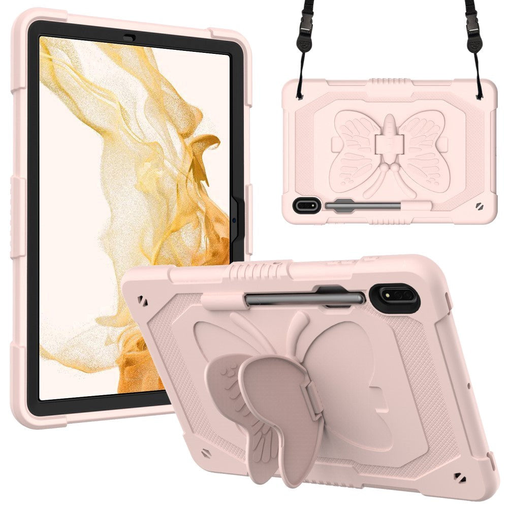 Samsung Galaxy Tab S9+ (Plus) Butterfly Kickstand Barnedeksel - Rosa