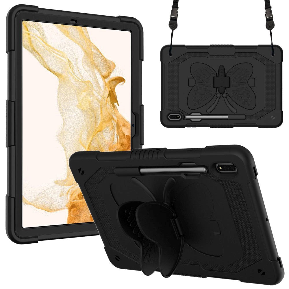 Samsung Galaxy Tab S9 Butterfly Kickstand Barnedeksel - Svart