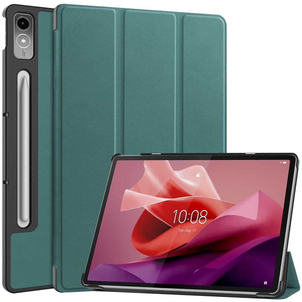 Lenovo Tab P12 Magnetisk Tri-Fold Skinn Deksel m. Stativfunksjon - Grønn