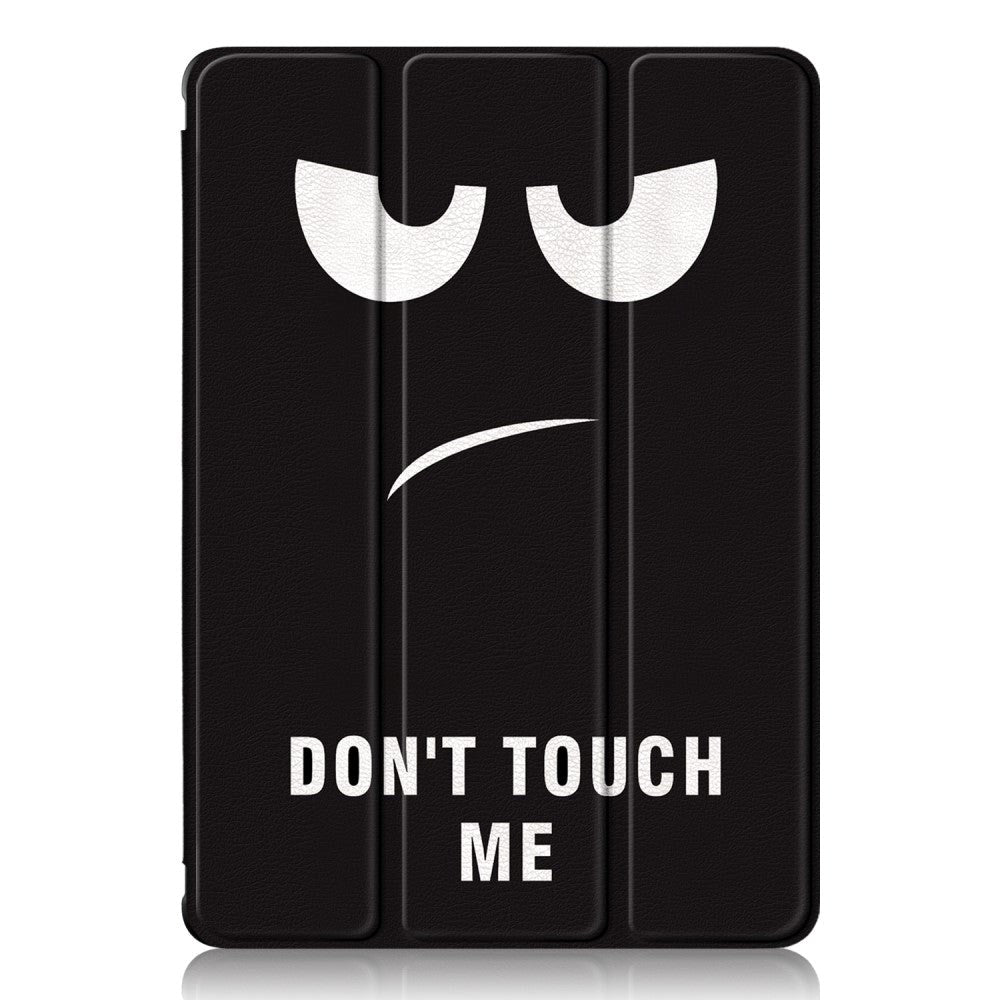 Samsung Tab S9 Tri-Fold Deksel i Kunstskinn med Penneholder - Gjennomsiktig / "Don't Touch Me"