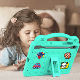 EIDERWOOD Samsung Galaxy Tab S11 / S10 Lite / S10 FE / S9 FE / S9 / S8 / S7 Barnedeksel med Stativ & Håndholder - Turkis