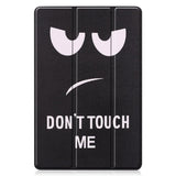 Samsung Galaxy Tab S9 FE Tri-Fold Deksel i Kunstskinn med Penneholder - "Don't Touch Me"