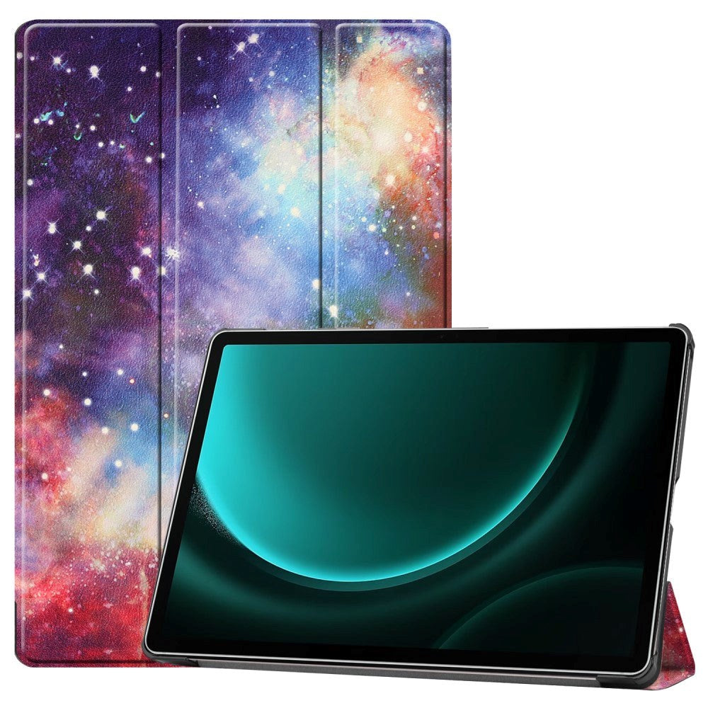 Samsung Galaxy Tab S9 FE+ (Plus) Tri-Fold Deksel i Kunstskinn med Penneholder - Galaxy