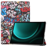 Samsung Galaxy Tab S9 FE+ (Plus) Tri-Fold Deksel i Kunstskinn med Penneholder - Graffiti