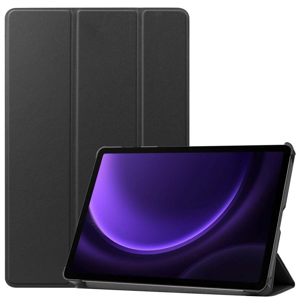 Samsung Galaxy Tab S9 FE Tri-Fold Skinn Deksel m. Stativfunksjon - Svart