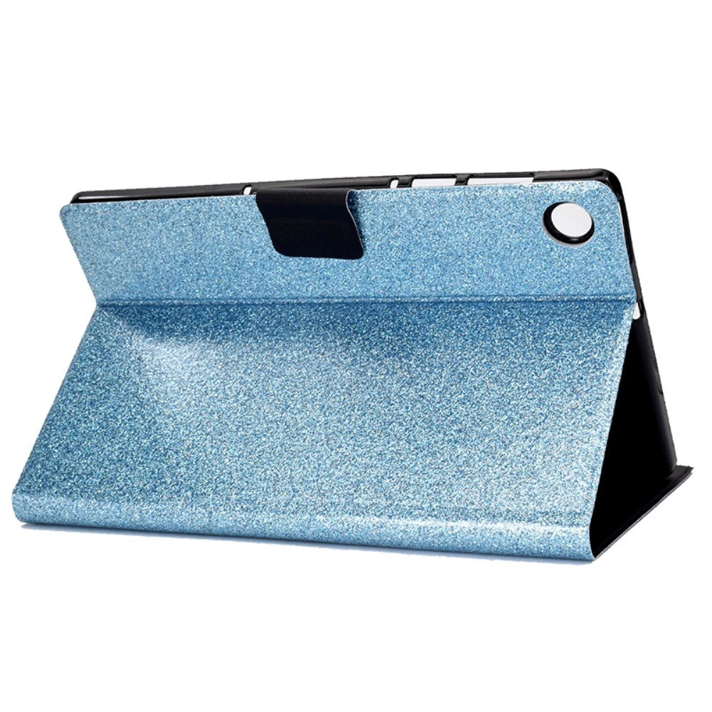 Samsung Galaxy Tab A9 Glitter Deksel m. Stativfunksjoner & Kortholder - Glitter Blue