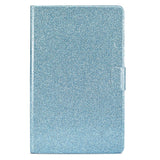 Samsung Galaxy Tab A9 Glitter Deksel m. Stativfunksjoner & Kortholder - Glitter Blue