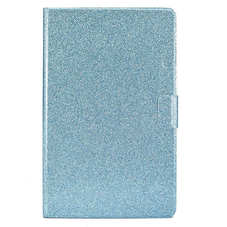 Samsung Galaxy Tab A9 Glitter Deksel m. Stativfunksjoner & Kortholder - Glitter Blue