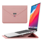 Bærbar/MacBook-Sleeve 13-14" (32 x 24 cm) m. Tri-fold Stativfunksjon - Pink