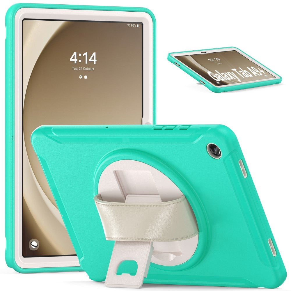 Samsung Galaxy Tab A9+ (Plus) Håndverker Deksel m. Håndholder & Kickstand - Mintgrønn