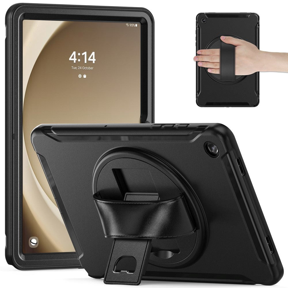 Samsung Galaxy Tab A9+ (Plus) Håndverker Deksel m. Håndholder & Kickstand - Svart