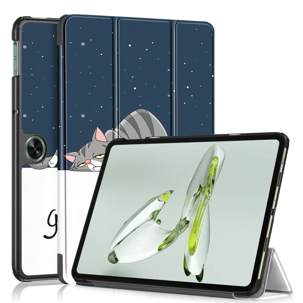 OnePlus Pad Go Kunstskinn Flip Deksel m. Tri-fold Stativ & Vekkefunksjon - 