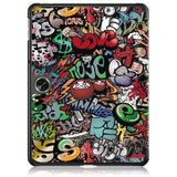 OnePlus Pad Go Kunstskinn Flip Deksel m. Tri-fold Stativ & Vekkefunksjon - Graffiti