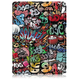 OnePlus Pad Go Kunstskinn Flip Deksel m. Tri-fold Stativ & Vekkefunksjon - Graffiti