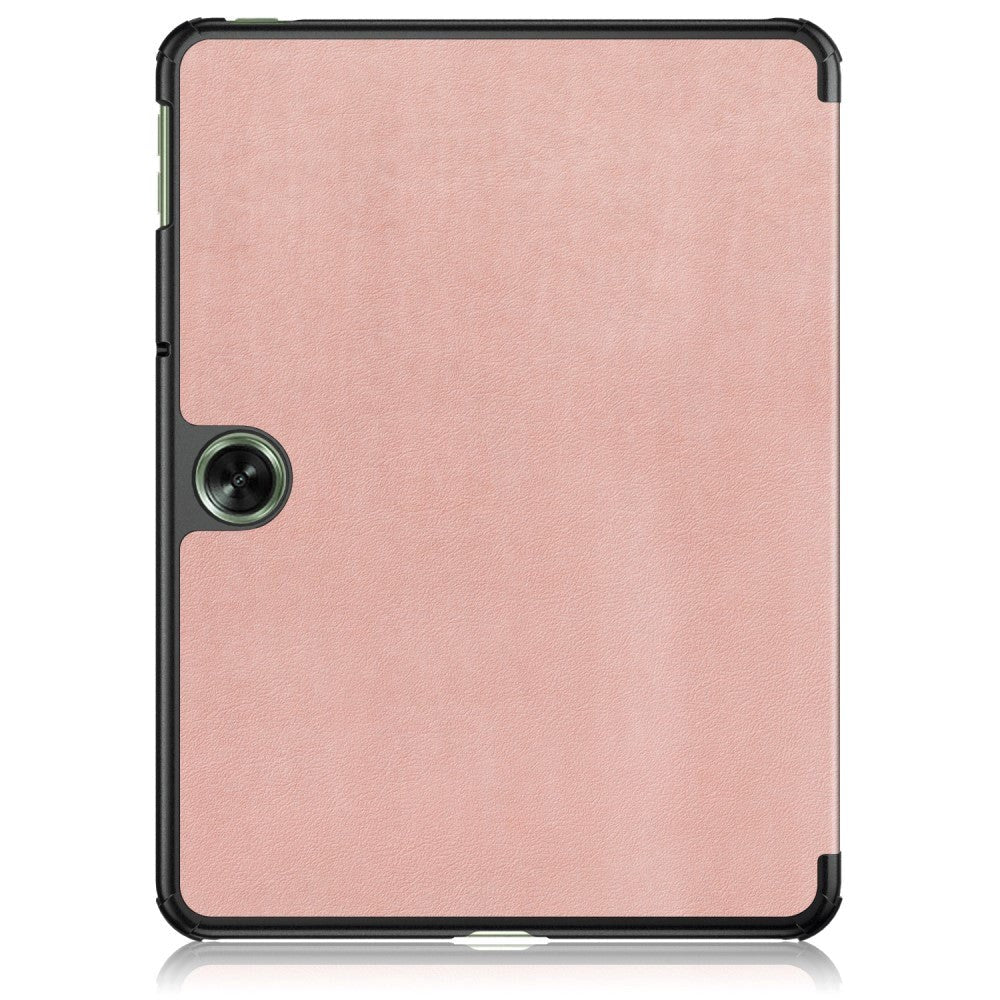 OnePlus Pad Go Tri-Fold Kunstskinn Deksel m. Stativfunksjon - Rose Gold