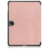 OnePlus Pad Go Tri-Fold Kunstskinn Deksel m. Stativfunksjon - Rose Gold