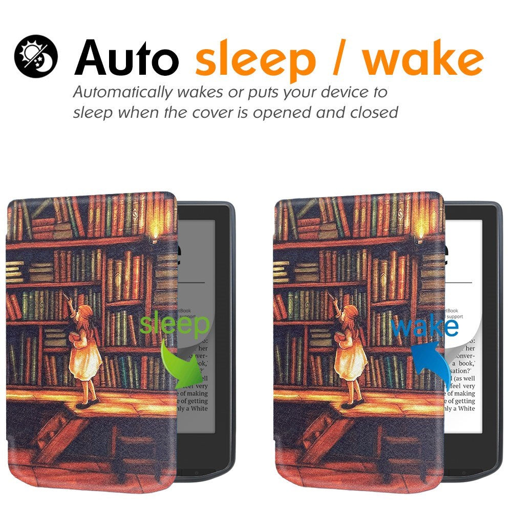 Pocketbook Verse Pro Kunstskinn Flip Deksel m. Sleep-Funksjon - Bibliotek