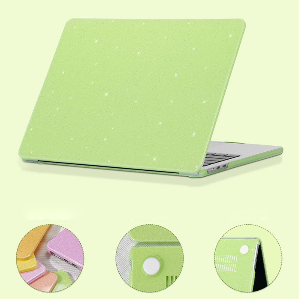 MacBook Air 13 M2/M3 (2022-2024) Hardplast Deksel med Glitterdesign - Grønn