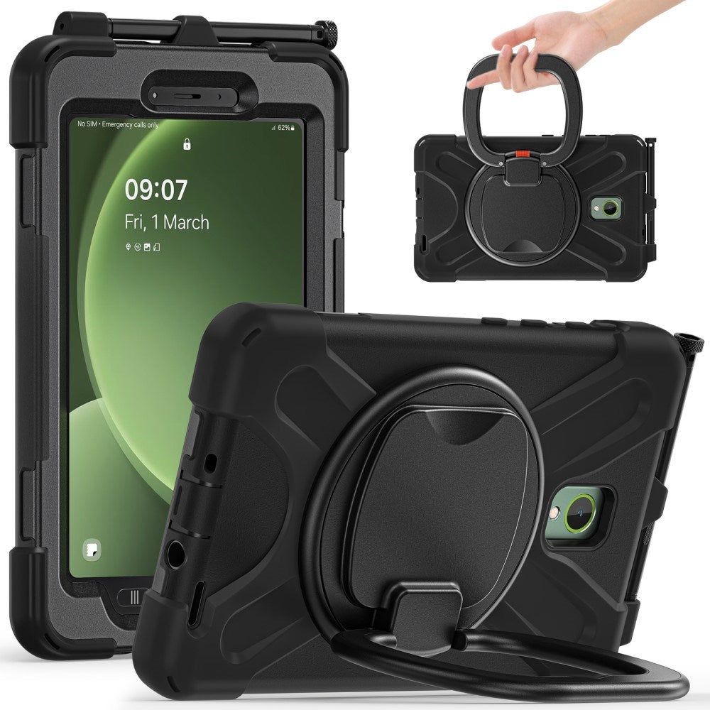 EIDERWOOD Samsung Galaxy Tab Active5 Håndverksdeksel - Kickstand & Håndholder - Svart