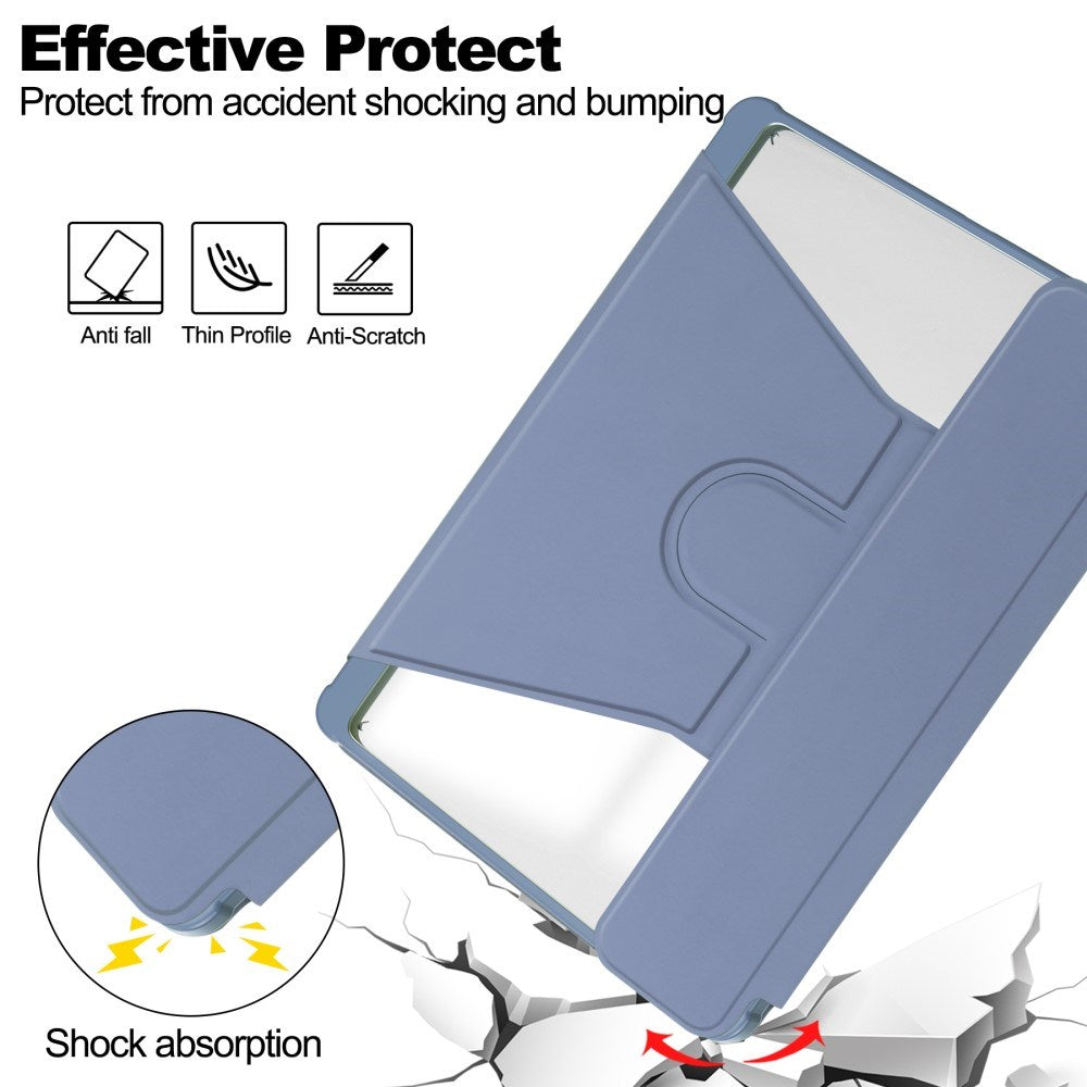 EIDERWOOD iPad Pro 11" (2024) Hybrid Flip Deksel m. Roterende Stativfunksjon - Gjennomsiktig / Lilla