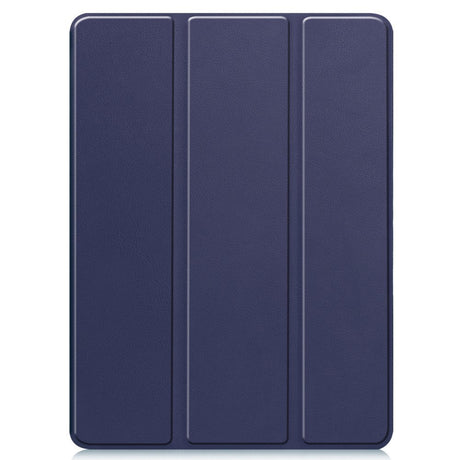 EIDERWOOD iPad Pro 11" (2024) Tri-Fold Kunst Skinn Deksel med Apple Pencil Holder - Blå