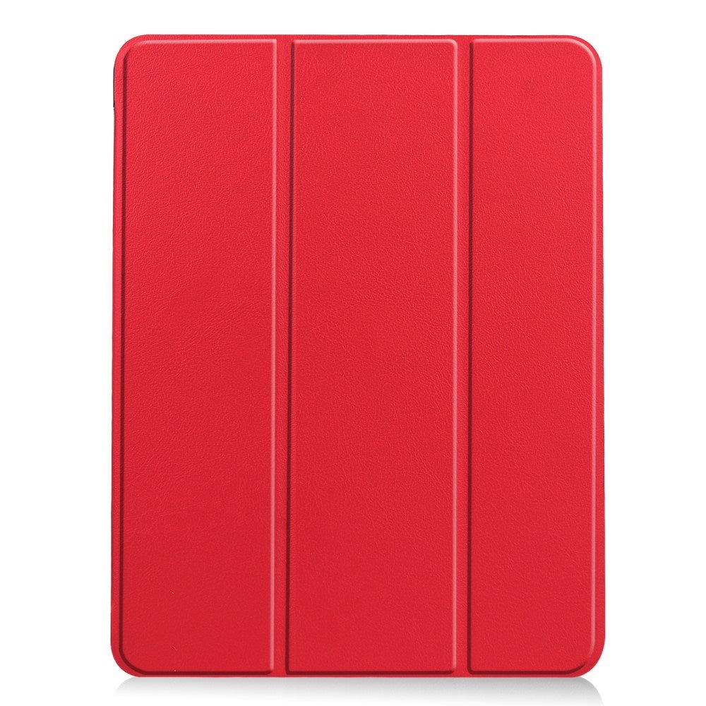 EIDERWOOD iPad Air 11" (2024) Litchi Tri-Fold Skinn Deksel med Apple Pencil Holder - Rød