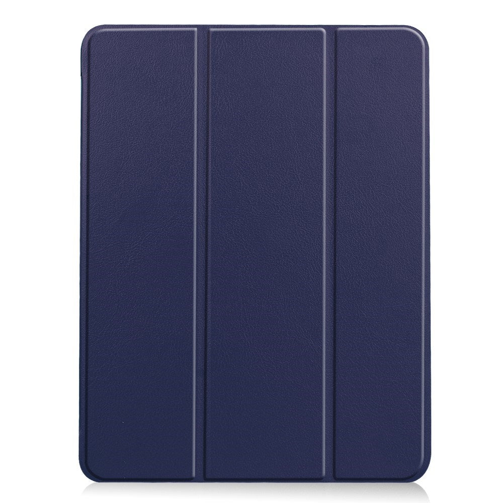 EIDERWOOD iPad Air 11" (2024) Litchi Tri-Fold Skinn Deksel med Apple Pencil Holder - Mørke Blå