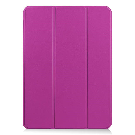 EIDERWOOD iPad Air 11" (2024) Litchi Tri-Fold Skinn Flip Deksel - Lilla