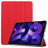 EIDERWOOD iPad Air 11" (2024) Litchi Tri-Fold Skinn Flip Deksel - Rød