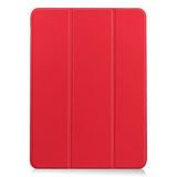 EIDERWOOD iPad Air 11" (2024) Litchi Tri-Fold Skinn Flip Deksel - Rød