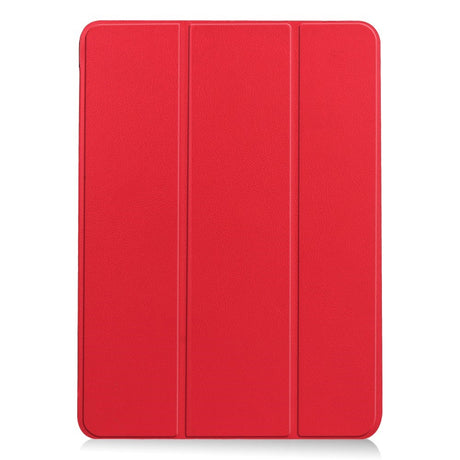 EIDERWOOD iPad Air 11" (2024) Litchi Tri-Fold Skinn Flip Deksel - Rød