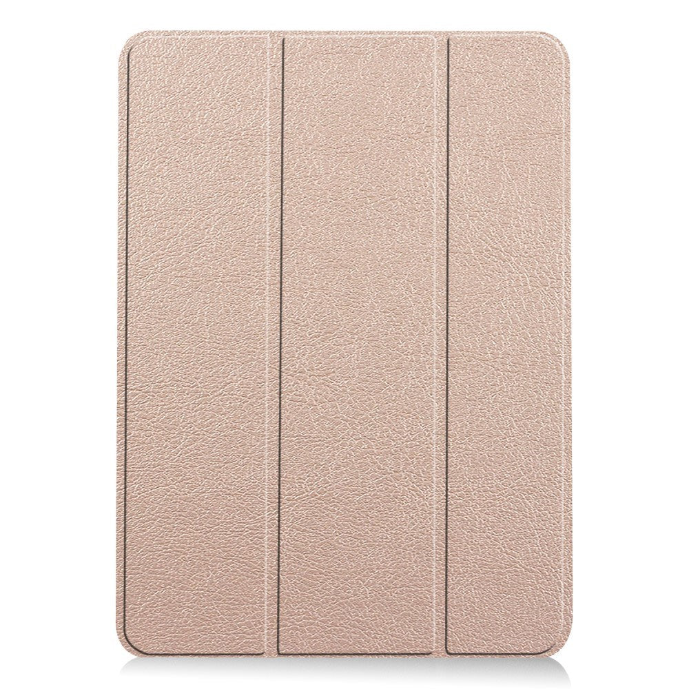 EIDERWOOD iPad Air 11" (2024) Litchi Tri-Fold Skinn Flip Deksel - Gull