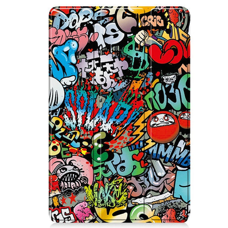 EDIERWOOD Xiaomi Redmi Pad Pro Tri-Fold Deksel i Kunstskinn med Sleep-Funksjon - Graffiti