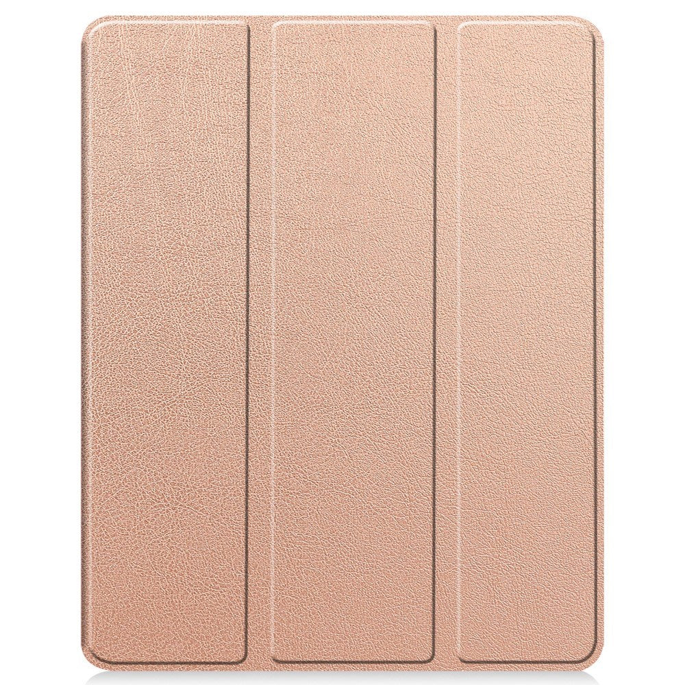 EIDERWOOD iPad Air 13" (2024) Tri-Fold Kunst Skinn Deksel med Apple Pencil Holder - Rose Gold