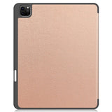 EIDERWOOD iPad Air 13" (2024) Tri-Fold Kunst Skinn Deksel med Apple Pencil Holder - Rose Gold