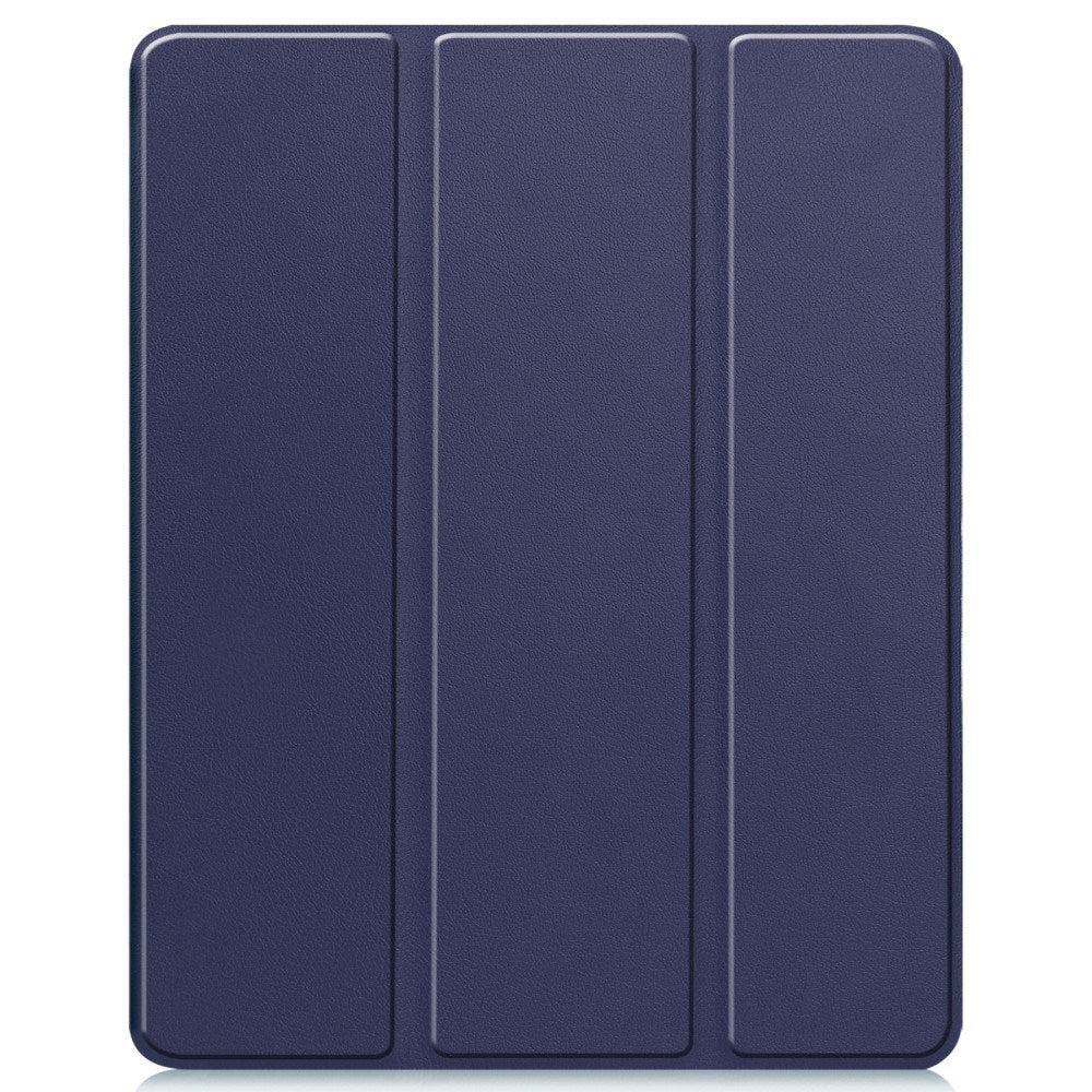 EIDERWOOD iPad Air 13" (2024) Tri-Fold Kunst Skinn Deksel med Apple Pencil Holder - Blå