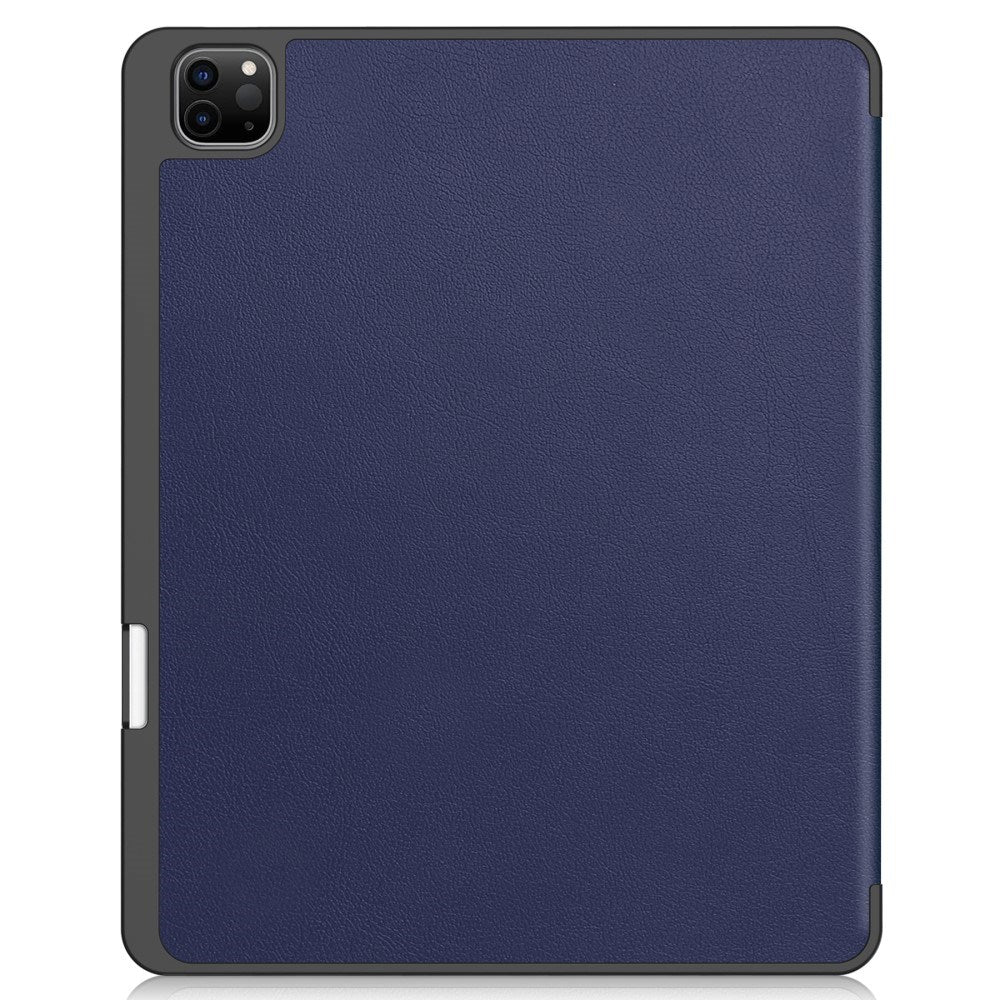 EIDERWOOD iPad Air 13" (2024) Tri-Fold Kunst Skinn Deksel med Apple Pencil Holder - Blå