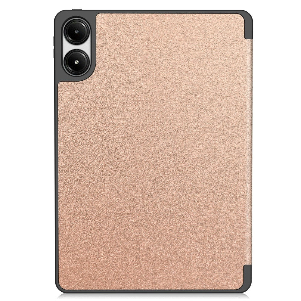 EIDERWOOD Xiaomi Redmi Pad Pro Tri-Fold Kunst Skinn Deksel med Stylus Pencil Holder - Rose Gold