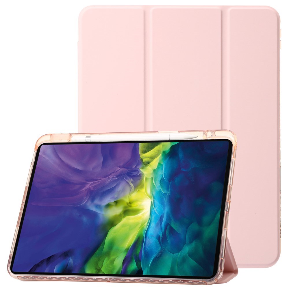 EIDERWOOD iPad Pro 13" (2024) Tri-Fold Kunst Skinn Deksel med Apple Pencil Holder - Rosa