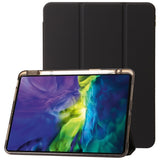 EIDERWOOD iPad Pro 13" (2024) Tri-Fold Kunst Skinn Deksel med Apple Pencil Holder - Svart