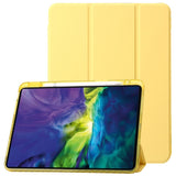 EIDERWOOD iPad Pro 11" (2024) Tri-Fold Kunst Skinn Deksel med Apple Pencil Holder - Gul