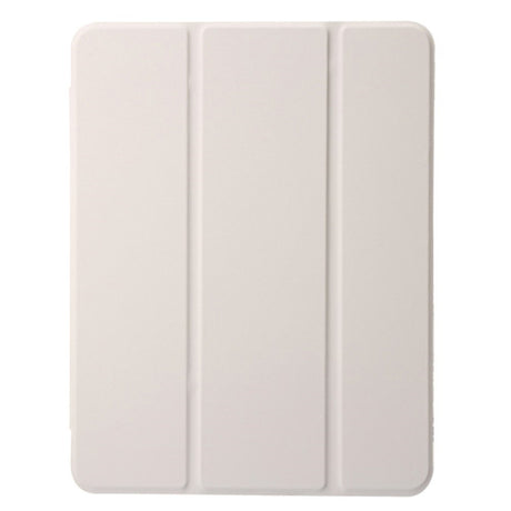 EIDERWOOD iPad Air 11" (2024) Tri-Fold Kunst Skinn Deksel med Apple Pencil Holder - Creme