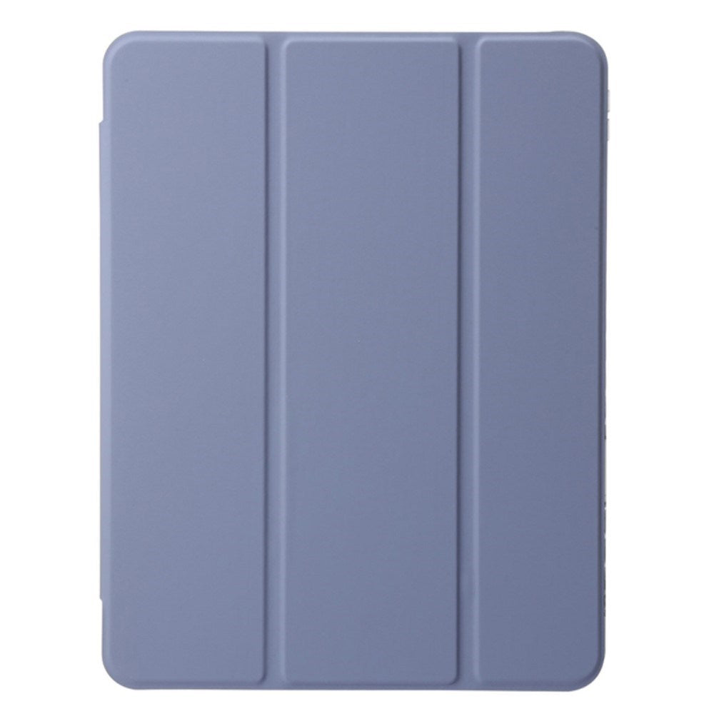 EIDERWOOD iPad Air 11" (2024) Tri-Fold Kunst Skinn Deksel med Apple Pencil Holder - Lilla