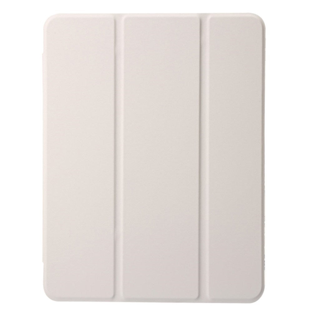 EIDERWOOD iPad Air 13" (2024) Tri-Fold Kunst Skinn Deksel med Apple Pencil Holder - Creme