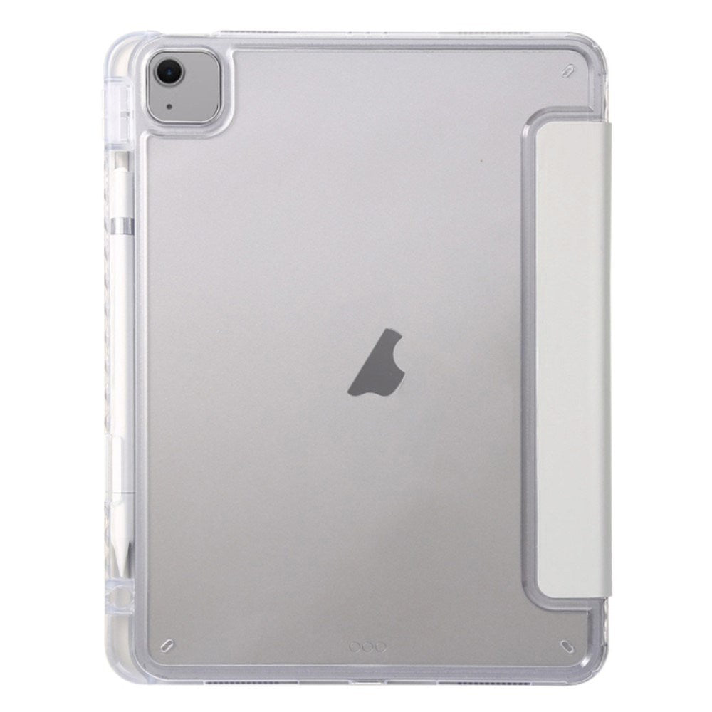 EIDERWOOD iPad Air 13" (2025 / 2024) Tri-Fold Kunst Skinn Deksel med Apple Pencil Holder - Grå