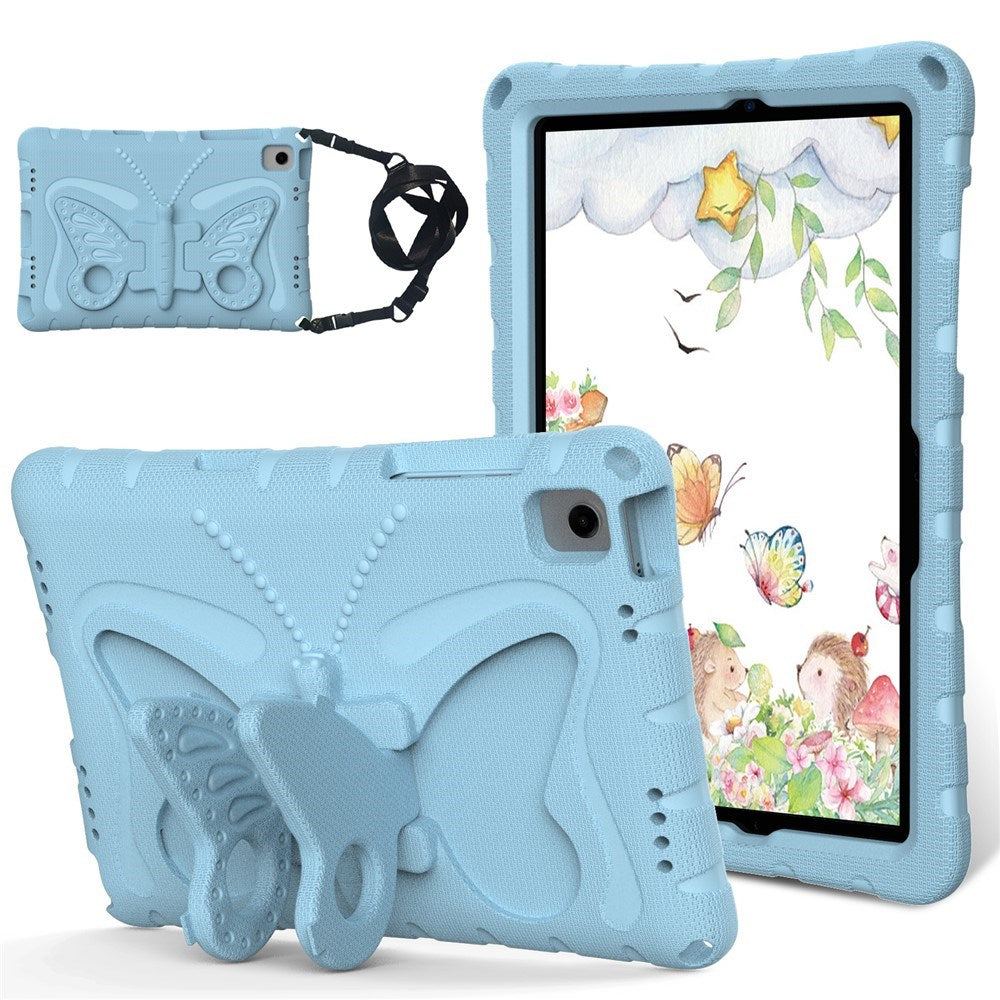Samsung Galaxy Tab A11+ (Plus) / A9+ (Plus) EIDERWOOD Butterfly Kickstand Barnedeksel - Lys Blå